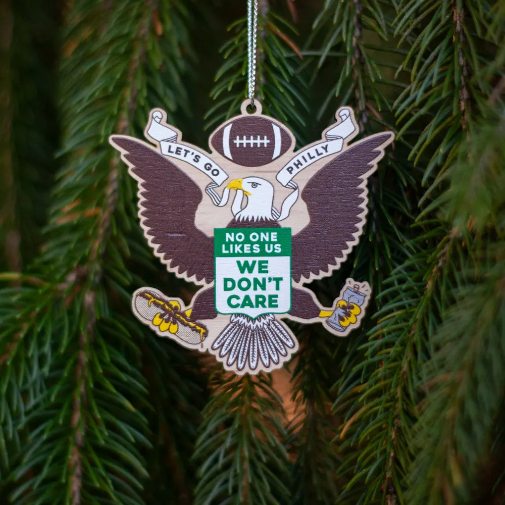Philadelphia Christmas ornament, Eagles holiday ornament, Eagles football tree ornament, wooden philadelphia christmas ornament