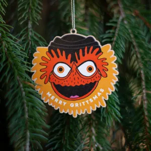 Philadelphia Christmas ornament, Gritty holiday ornament, Gritty tree ornament, wooden philadelphia christmas ornament, Merry Grittsmas