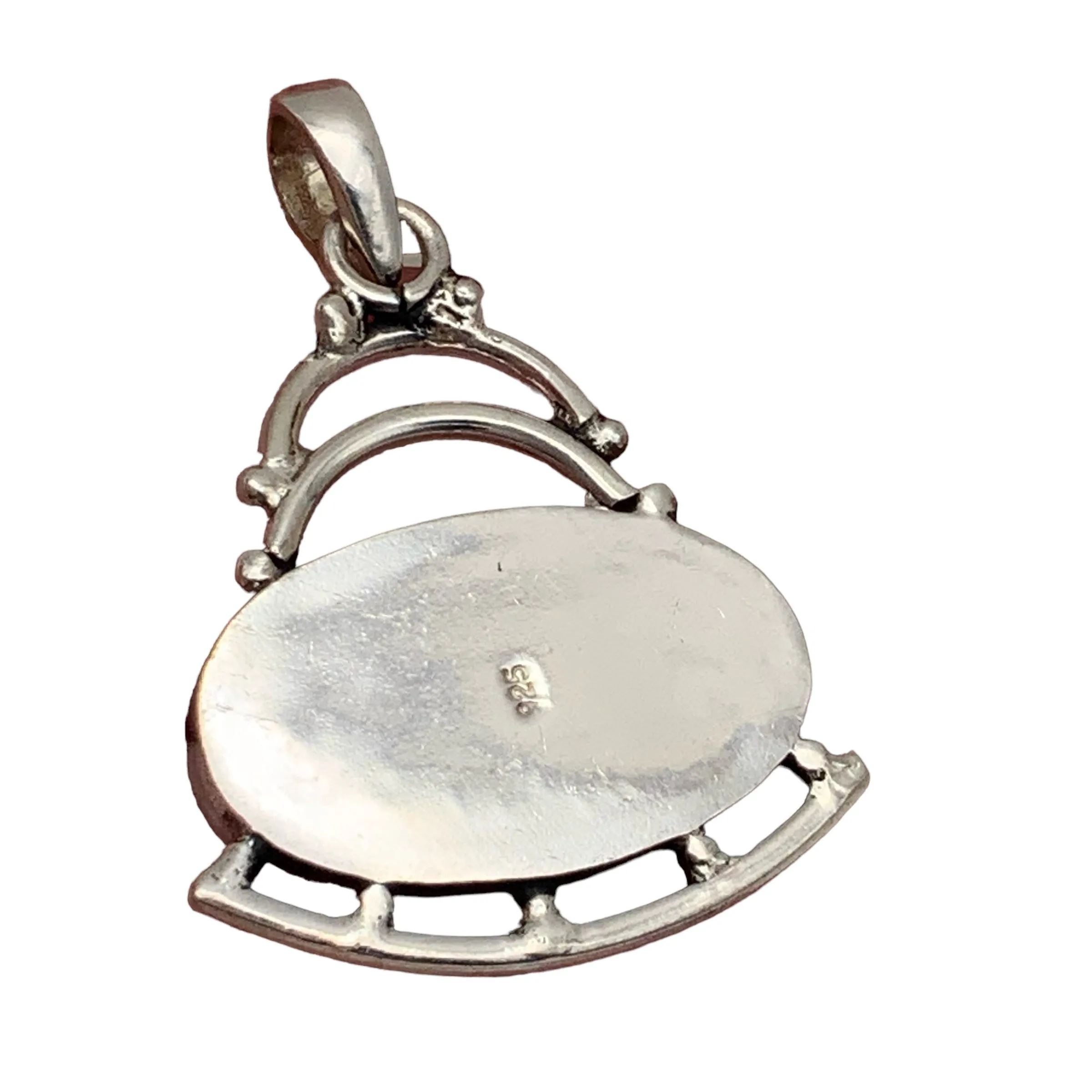 Pink Rainbow Moonstone Solid 925 Sterling Silver Pendant