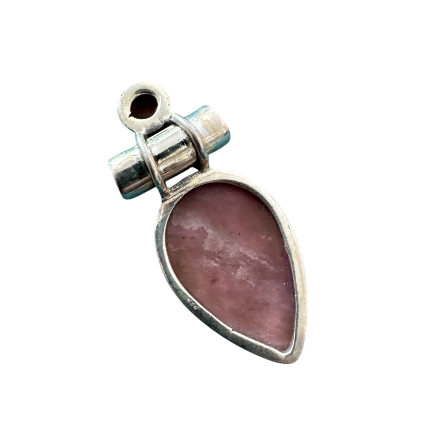 Pink Tulip Quartz Solid 925 Sterling Silver Pendant