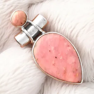 Pink Tulip Quartz Solid 925 Sterling Silver Pendant