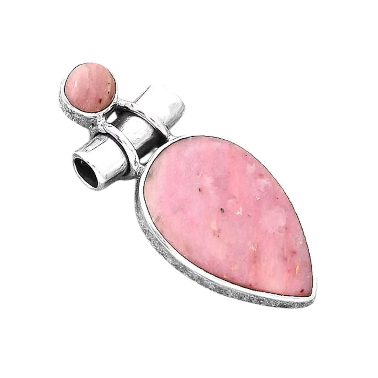 Pink Tulip Quartz Solid 925 Sterling Silver Pendant