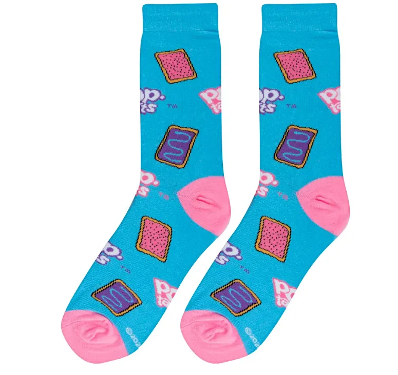 POP TARTS Breakfast Officially Licensed Crew Length Unisex Pair of Socks 9-10