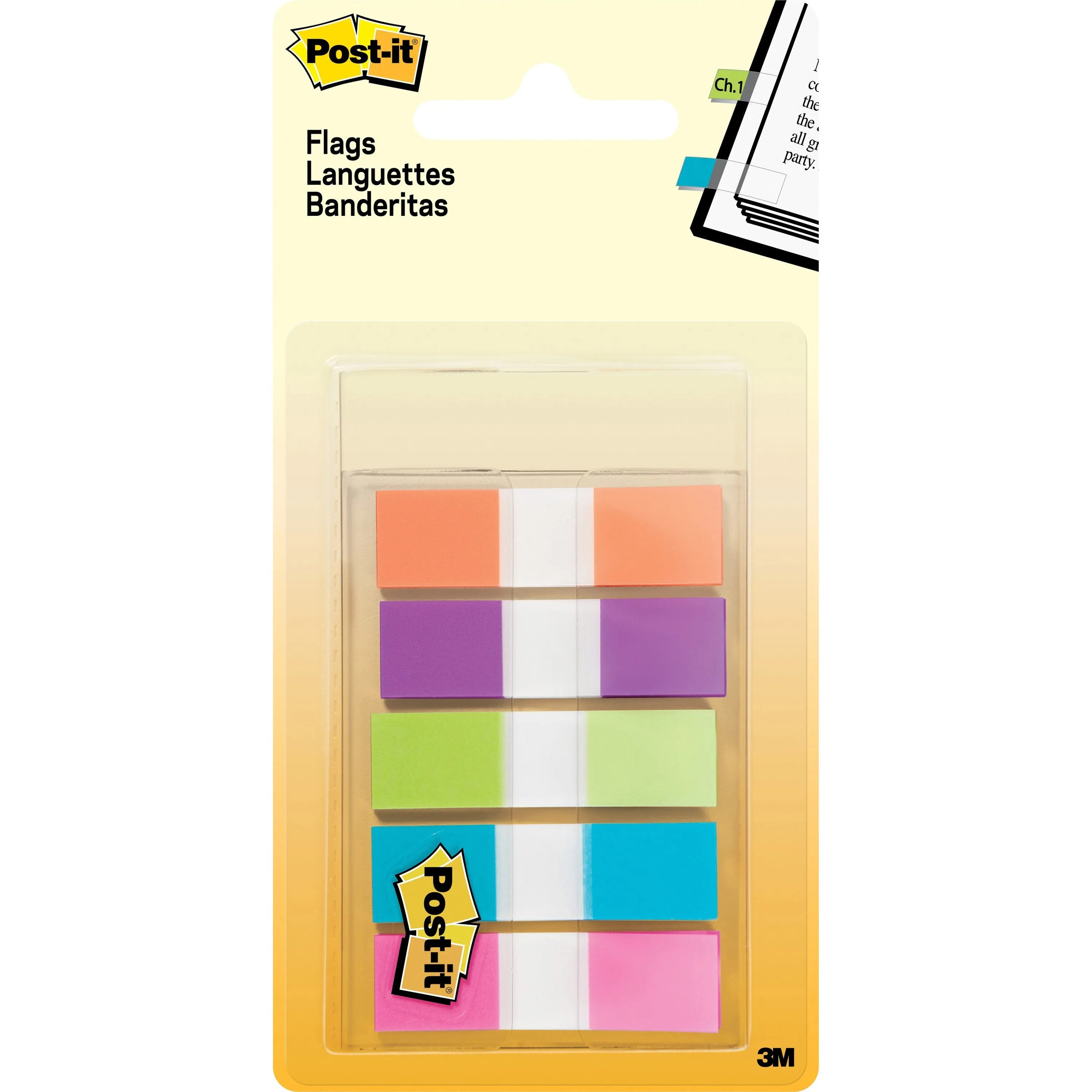 Post-it® 1/2"W Flags in On-the-Go Dispenser - Bright Colors
