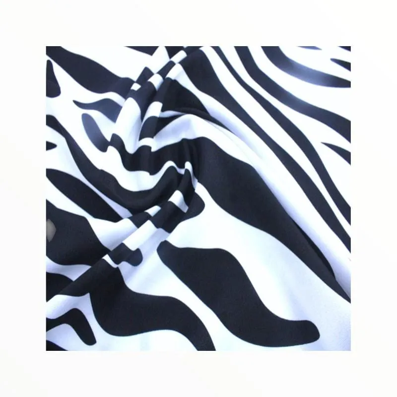Printed Mini Matt Zebra Design 19 Black And White 140 cm