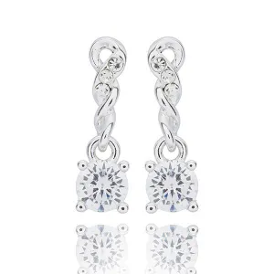 Pure Elegance Double Twist Silver Plated Earrings