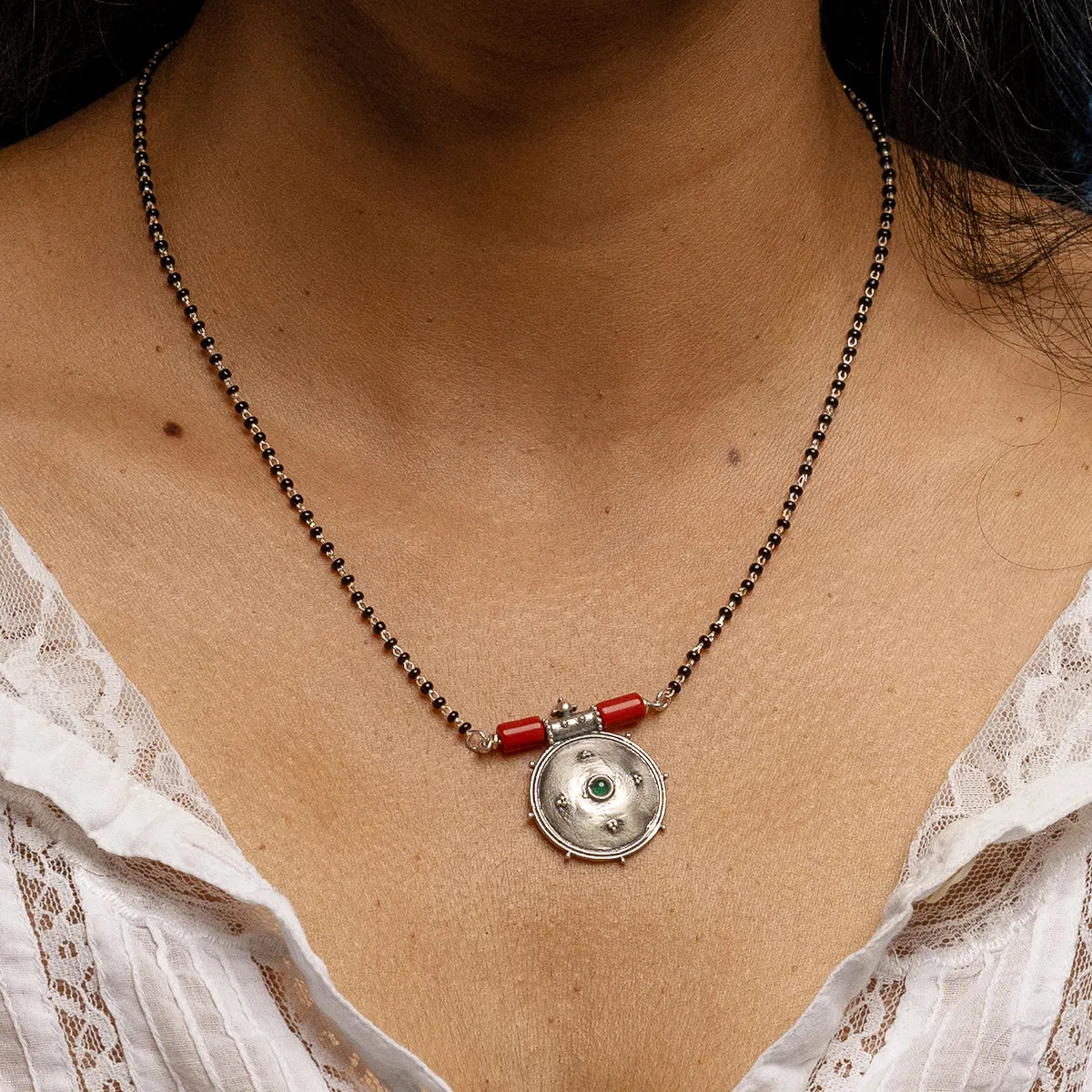 Puthali Silver Mangalsutra by MOHA