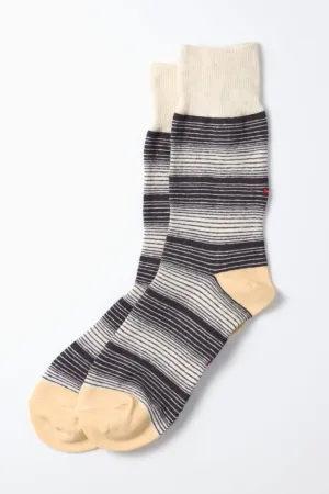 R1580 Horizontal Stripe Sock Charcoal