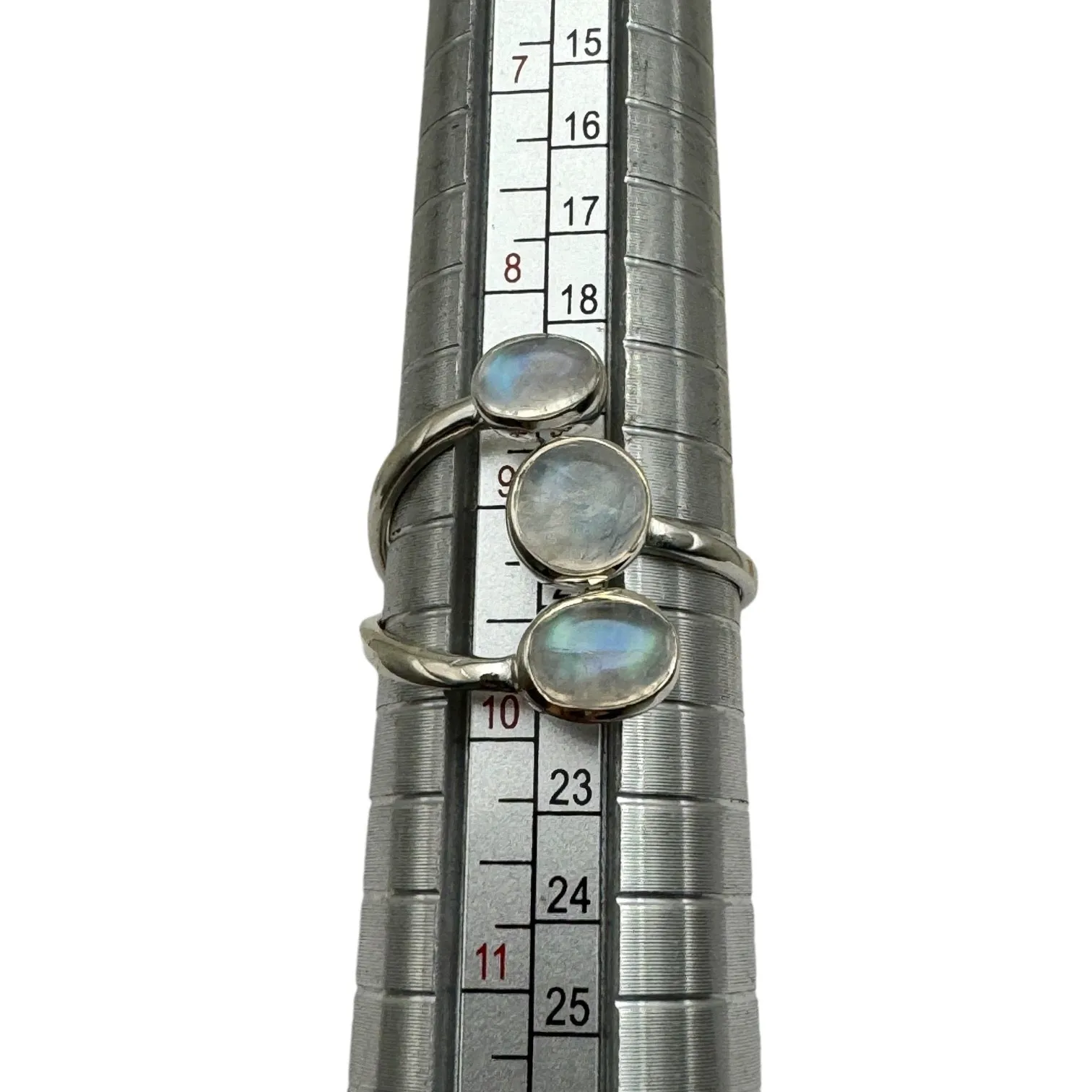 Rainbow Moonstone Solid 925 Sterling Silver Ring 9-10