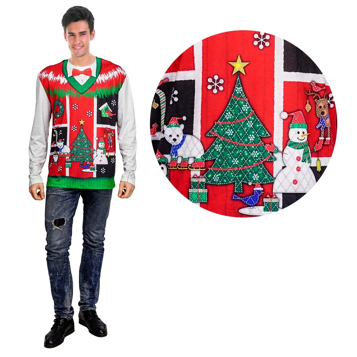 Red Christmas Sweater Top