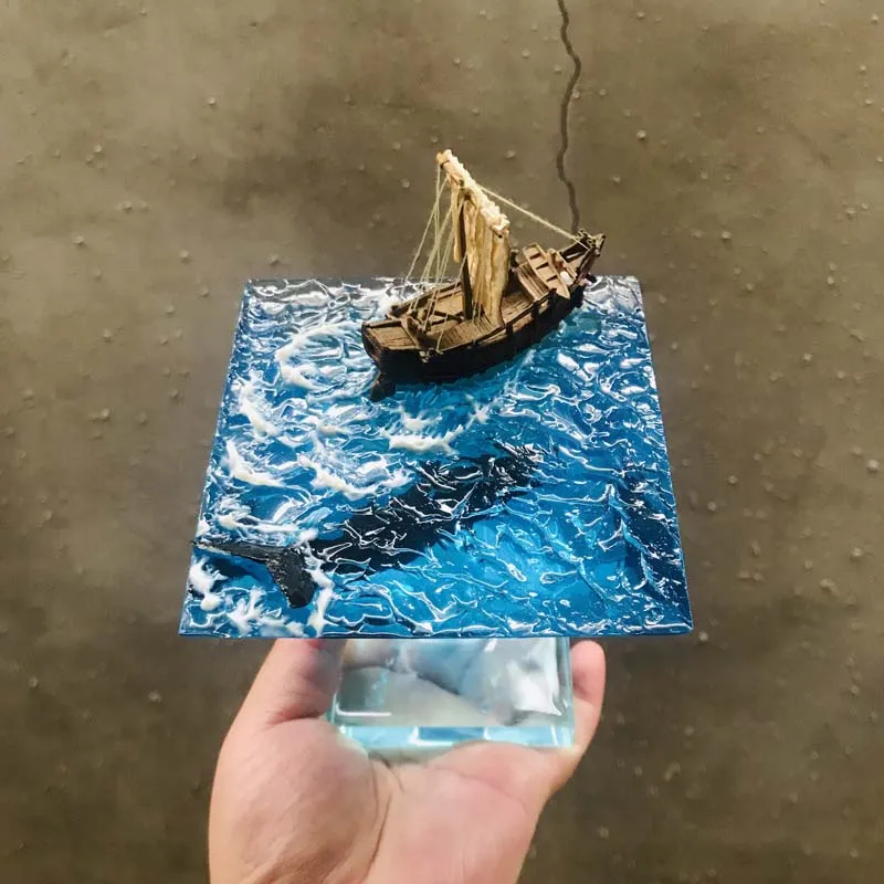 Resin Marine Whale Ornaments Sailing Boat & Orca