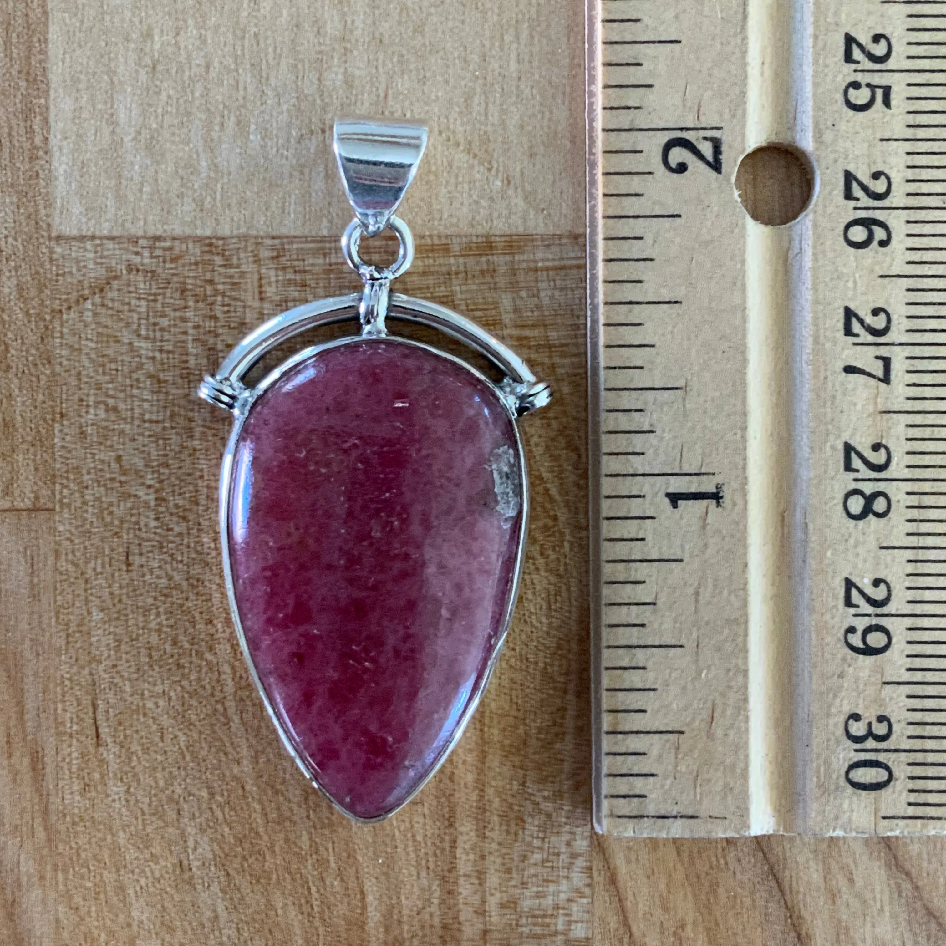 Rhodonite Solid 925 Sterling Silver Pendant