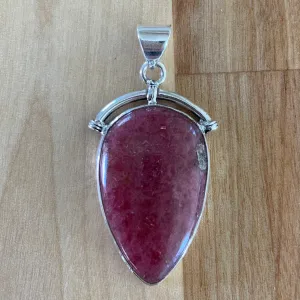 Rhodonite Solid 925 Sterling Silver Pendant