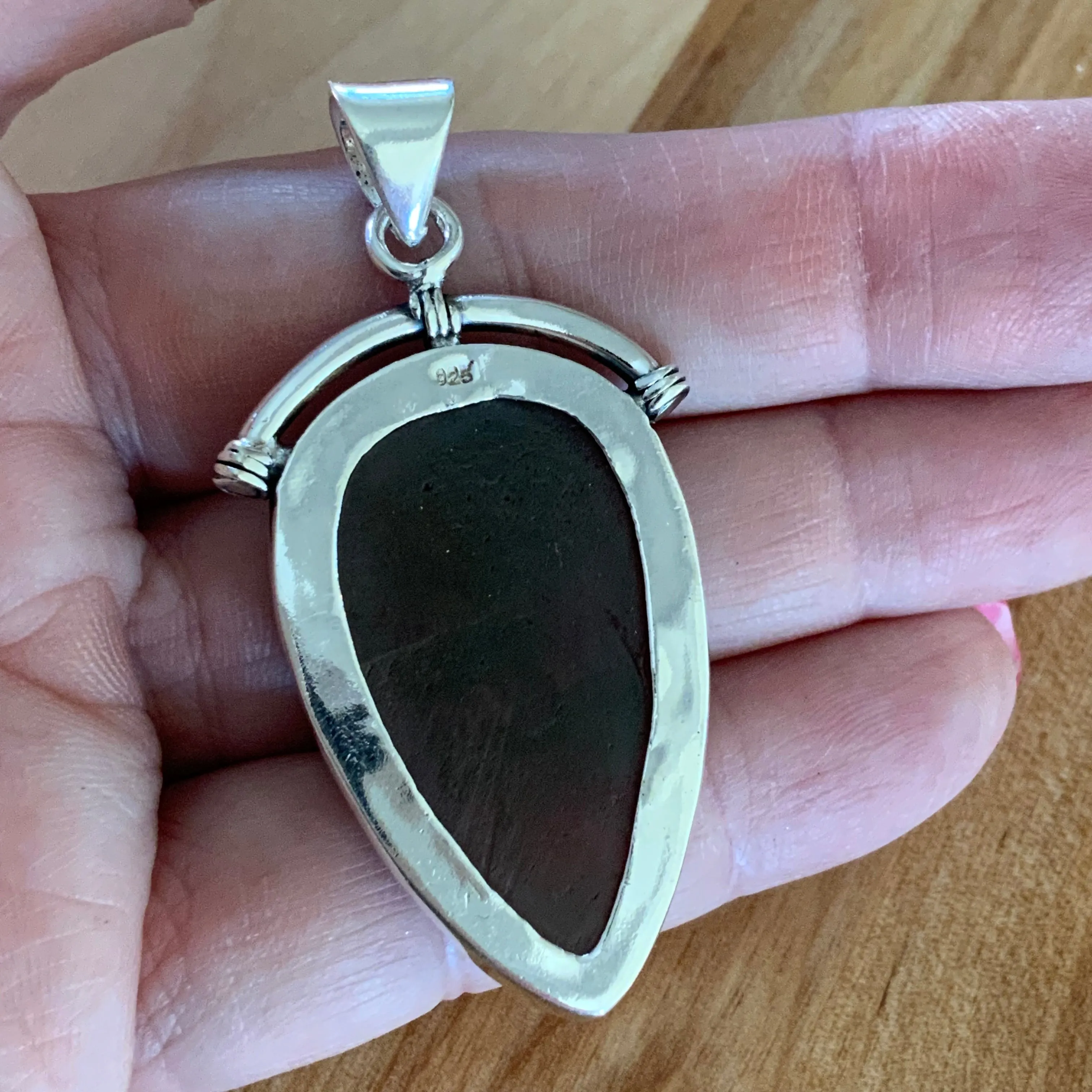 Rhodonite Solid 925 Sterling Silver Pendant
