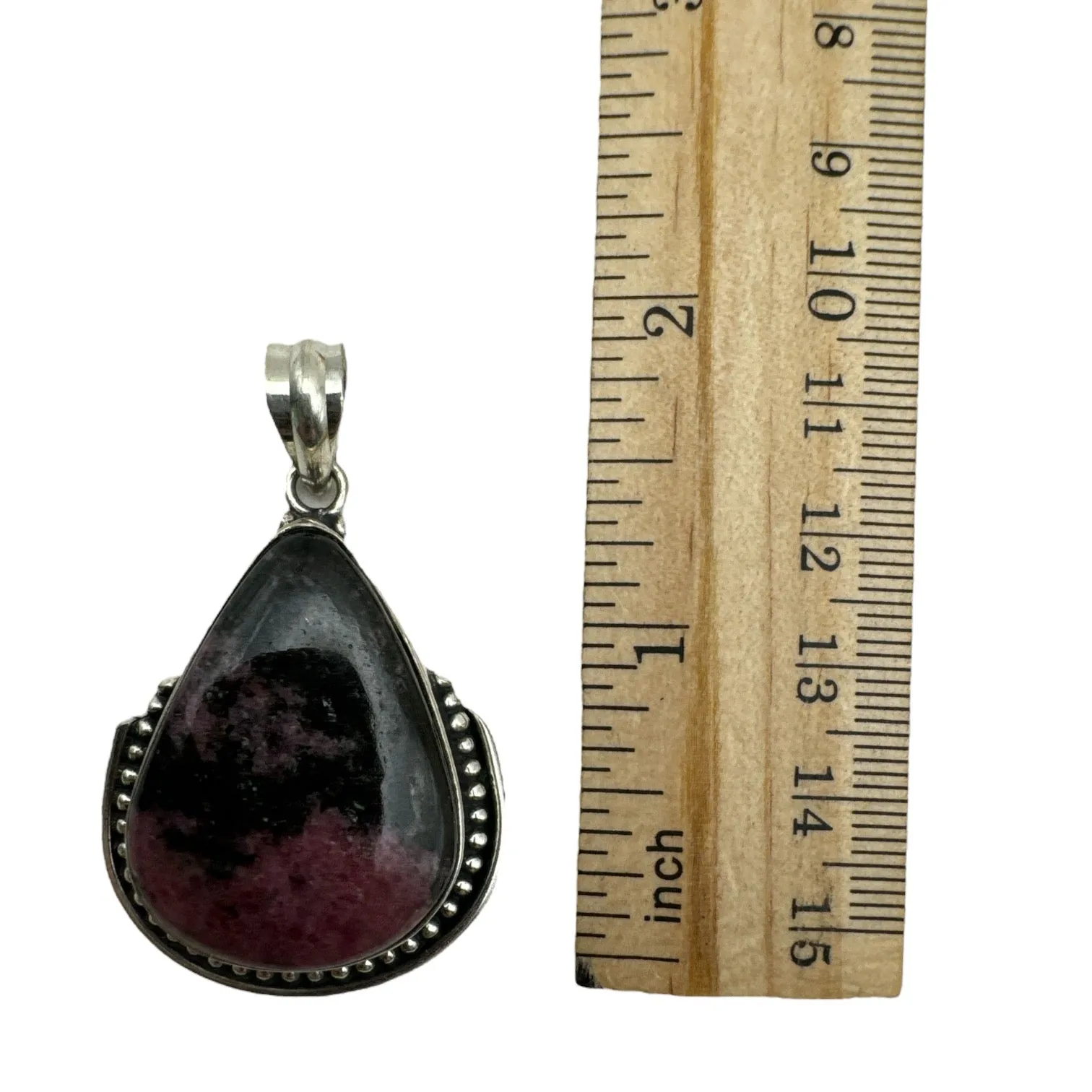 Rhodonite Solid 925 Sterling Silver Pendant