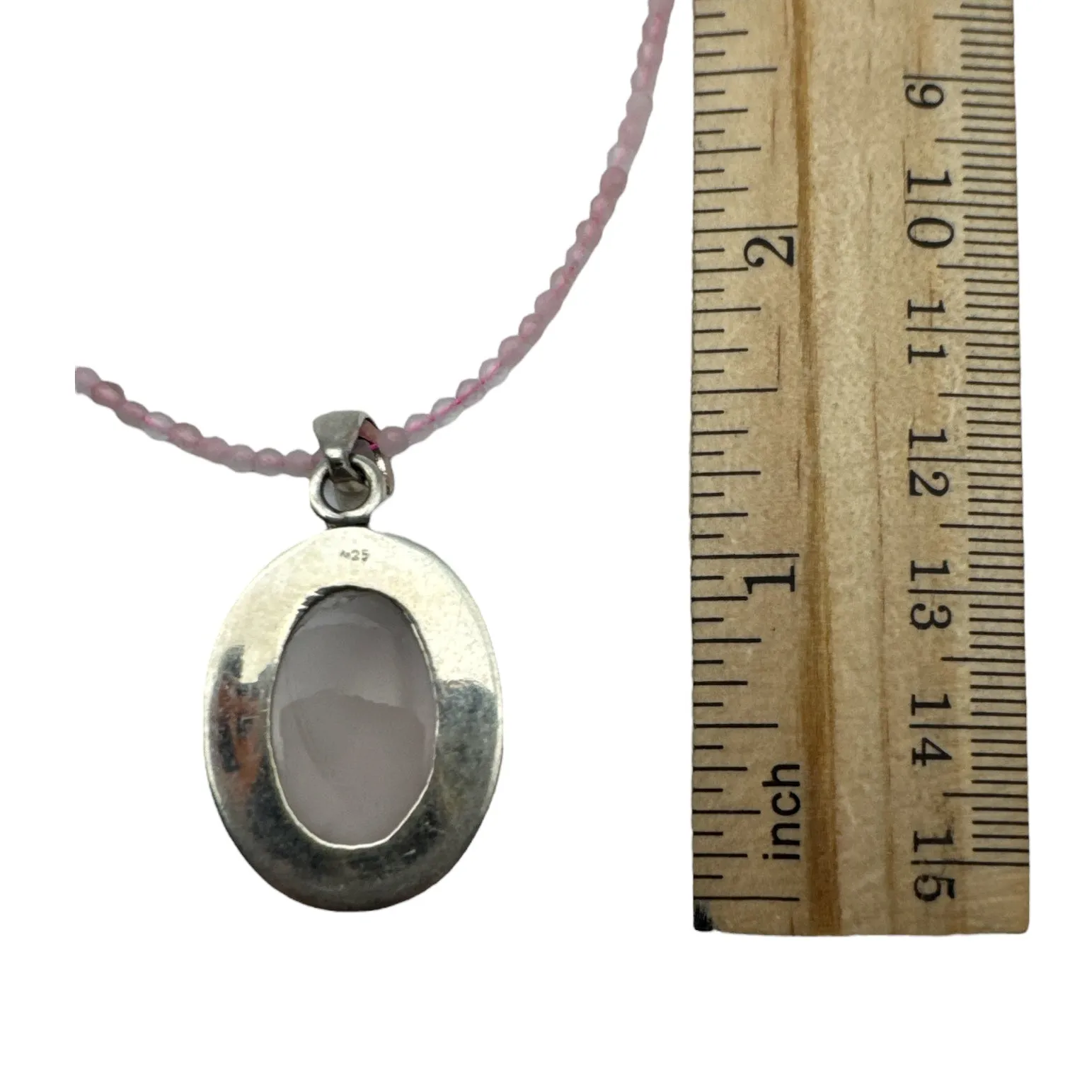 Rose Quartz Solid 925 Sterling Silver Pendant Necklace