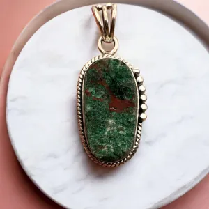 Rough Chrysocolla Solid 925 Sterling Silver Pendant