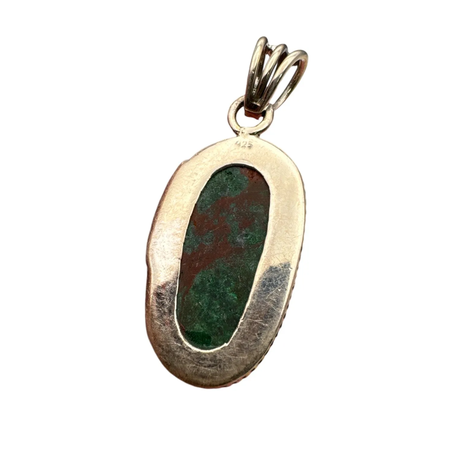 Rough Chrysocolla Solid 925 Sterling Silver Pendant