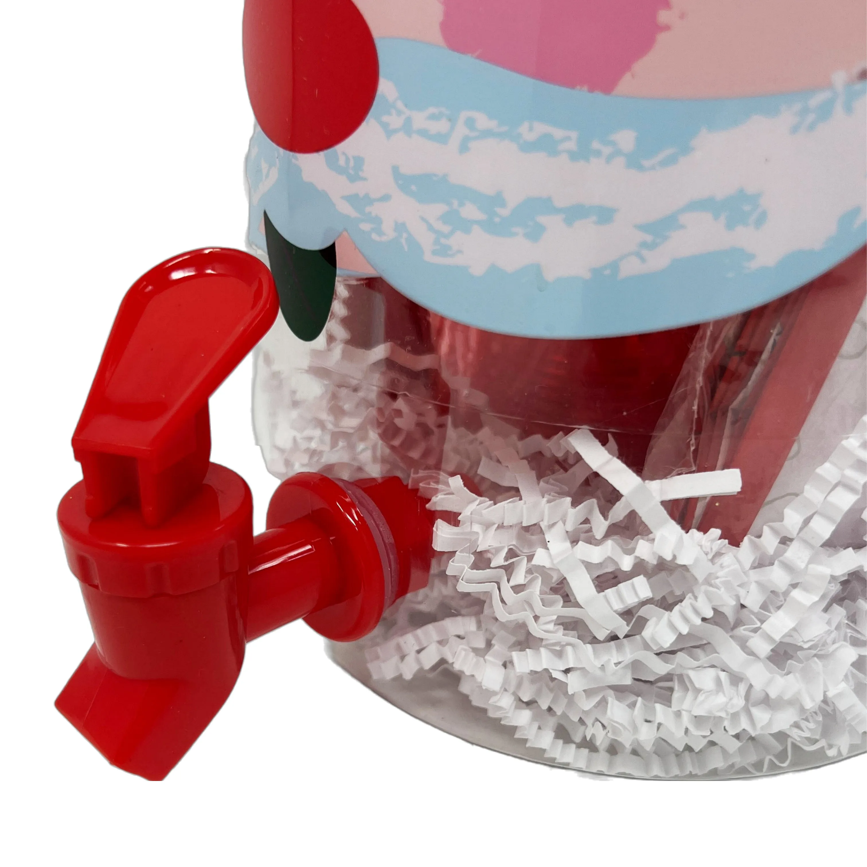 Santa Drink Dispenser and Cocktail Set with Drink Stirrers and Table Cover