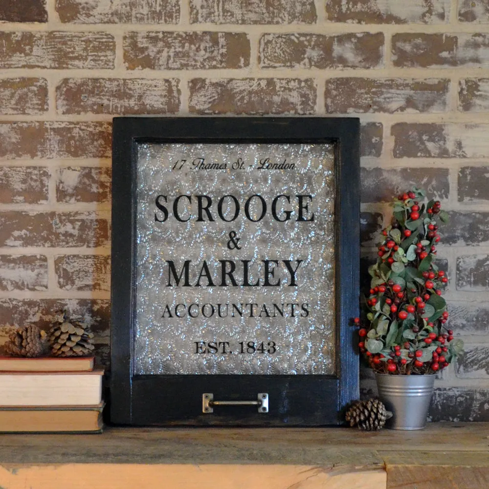 Scrooge & Marley themed window art