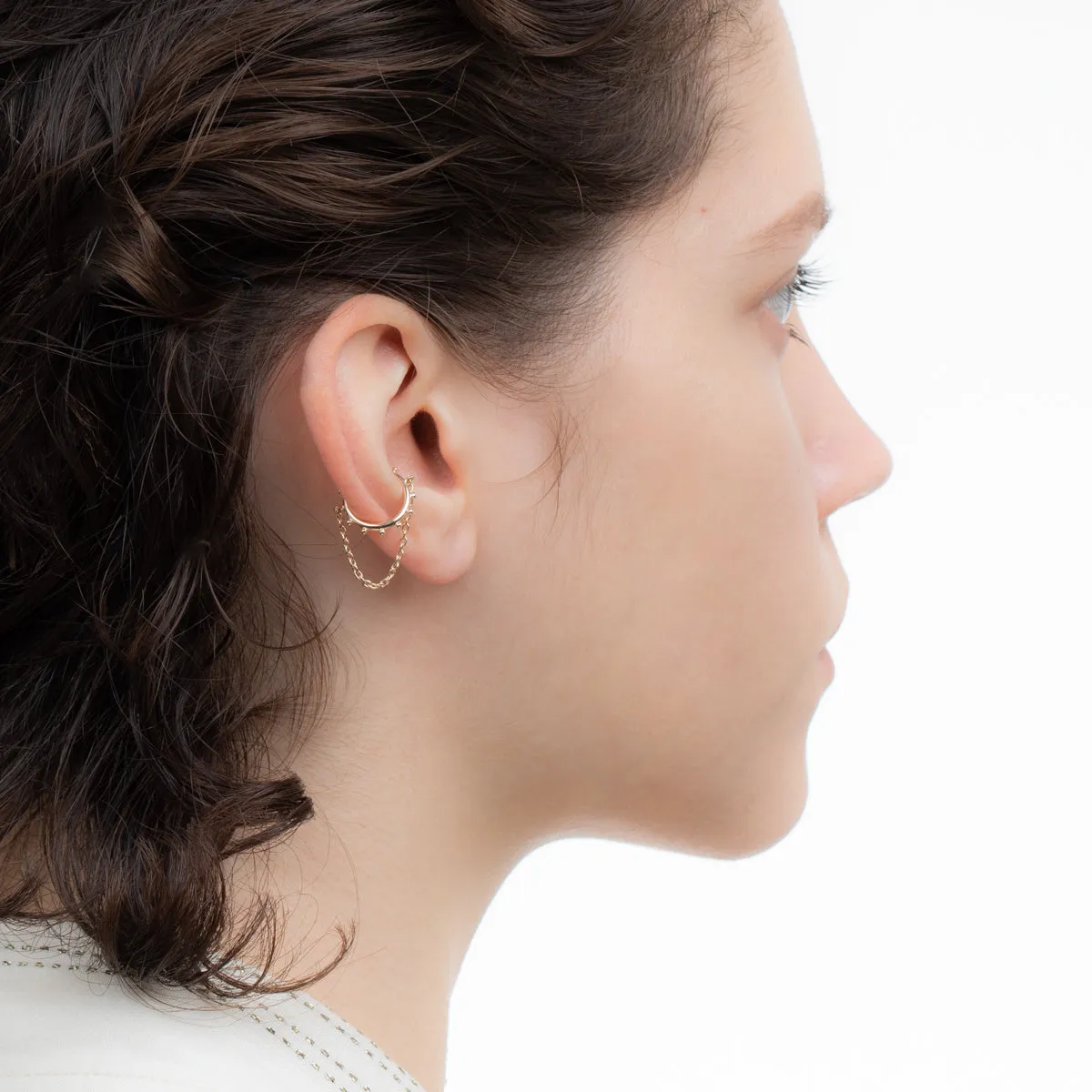 SEA ANEMONE Chain Ear Cuff
