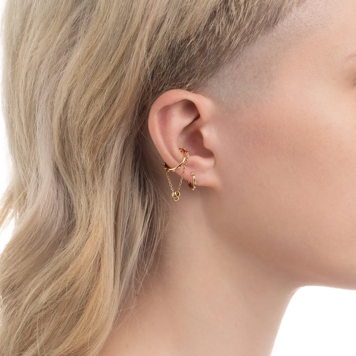 SEA ANEMONE Pearl Huggie Hoop Earring Extra Small size