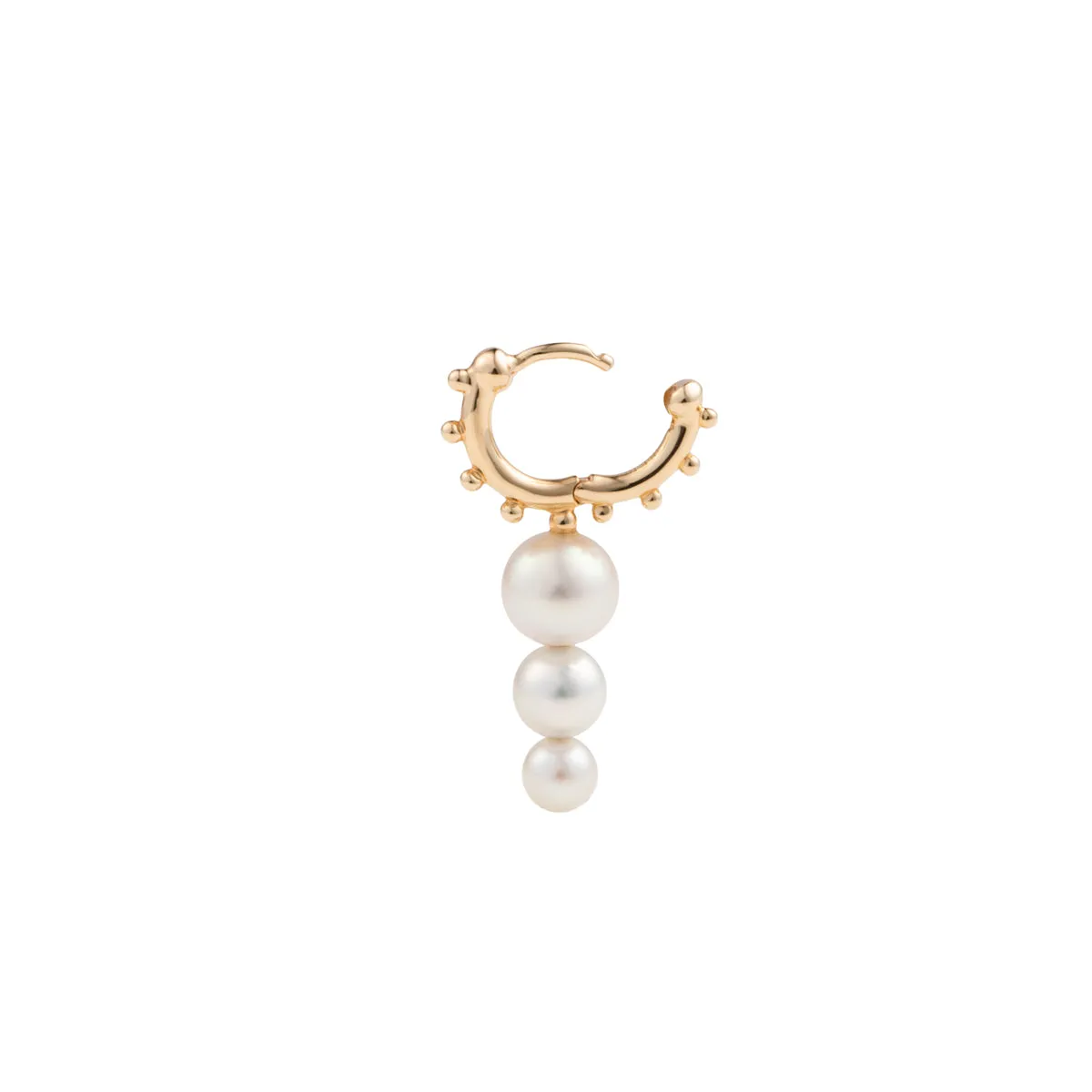 SEA ANEMONE Pearl Huggie Hoop Earring