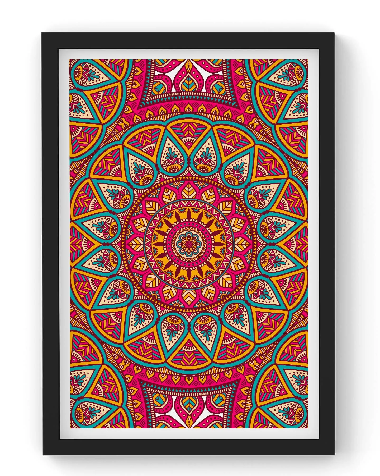 Seamless pink pattern with mandala