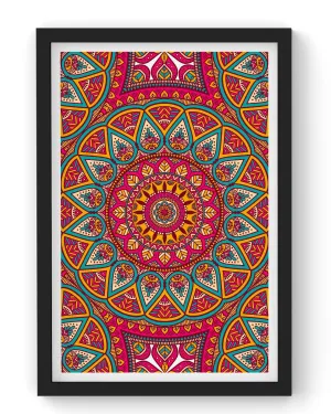 Seamless pink pattern with mandala