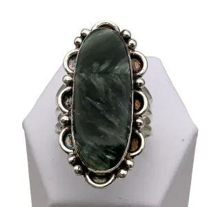 Seraphinite Solid 925 Sterling Silver Ring