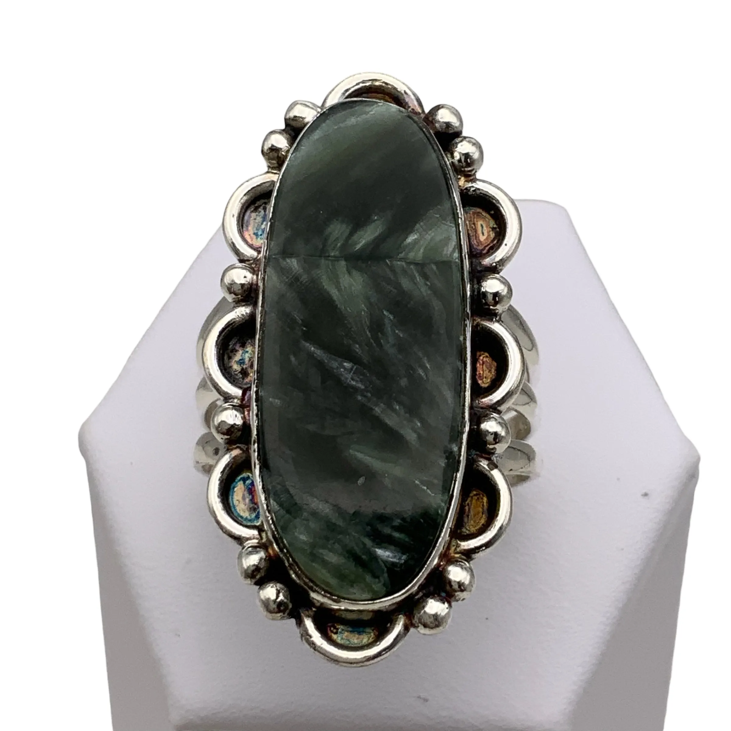 Seraphinite Solid 925 Sterling Silver Ring