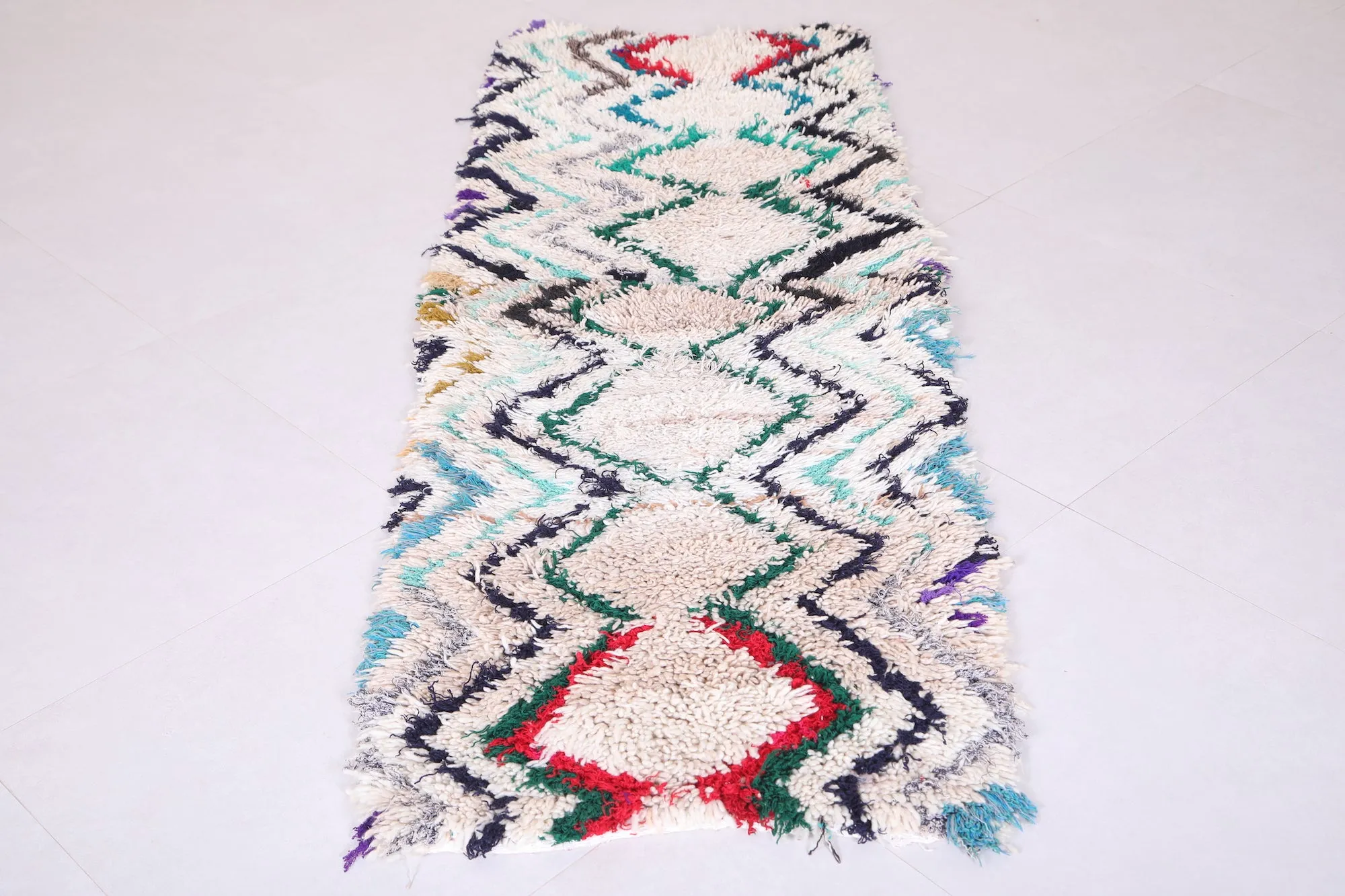 Shaggy Moroccan hallway Rug 2.3 X 6.5 Feet