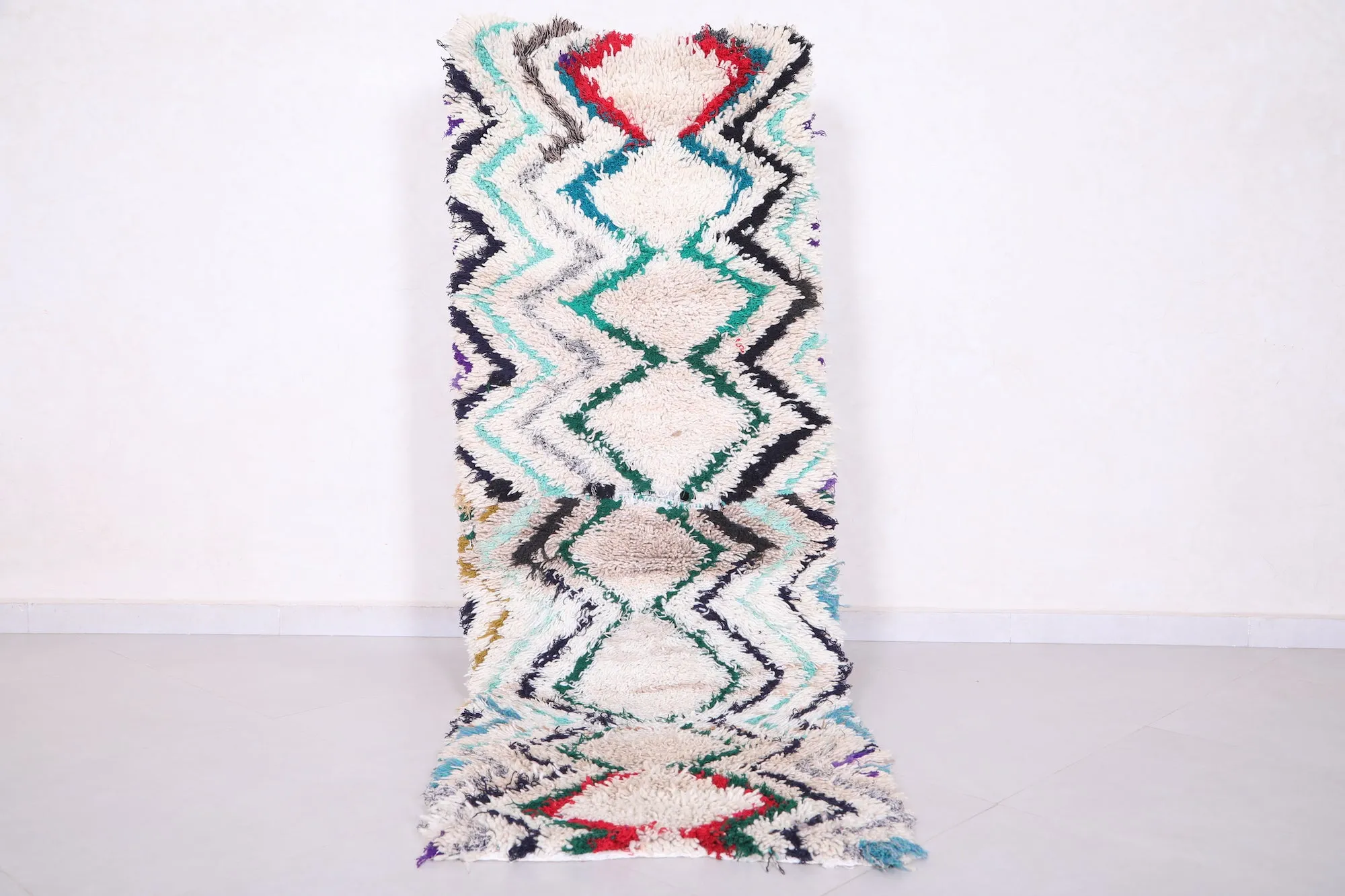 Shaggy Moroccan hallway Rug 2.3 X 6.5 Feet