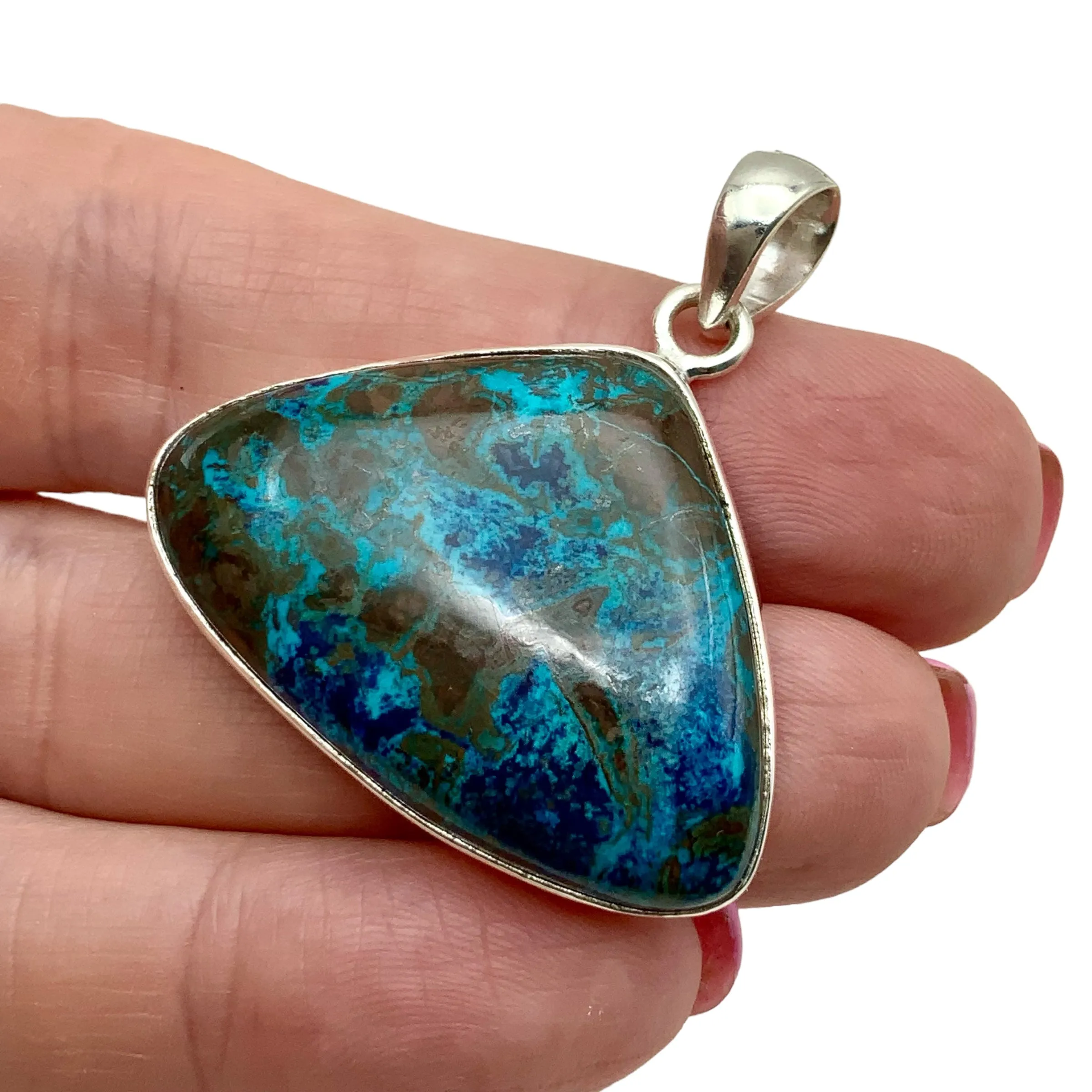 Shattuckite Solid 925 Sterling Silver Pendant