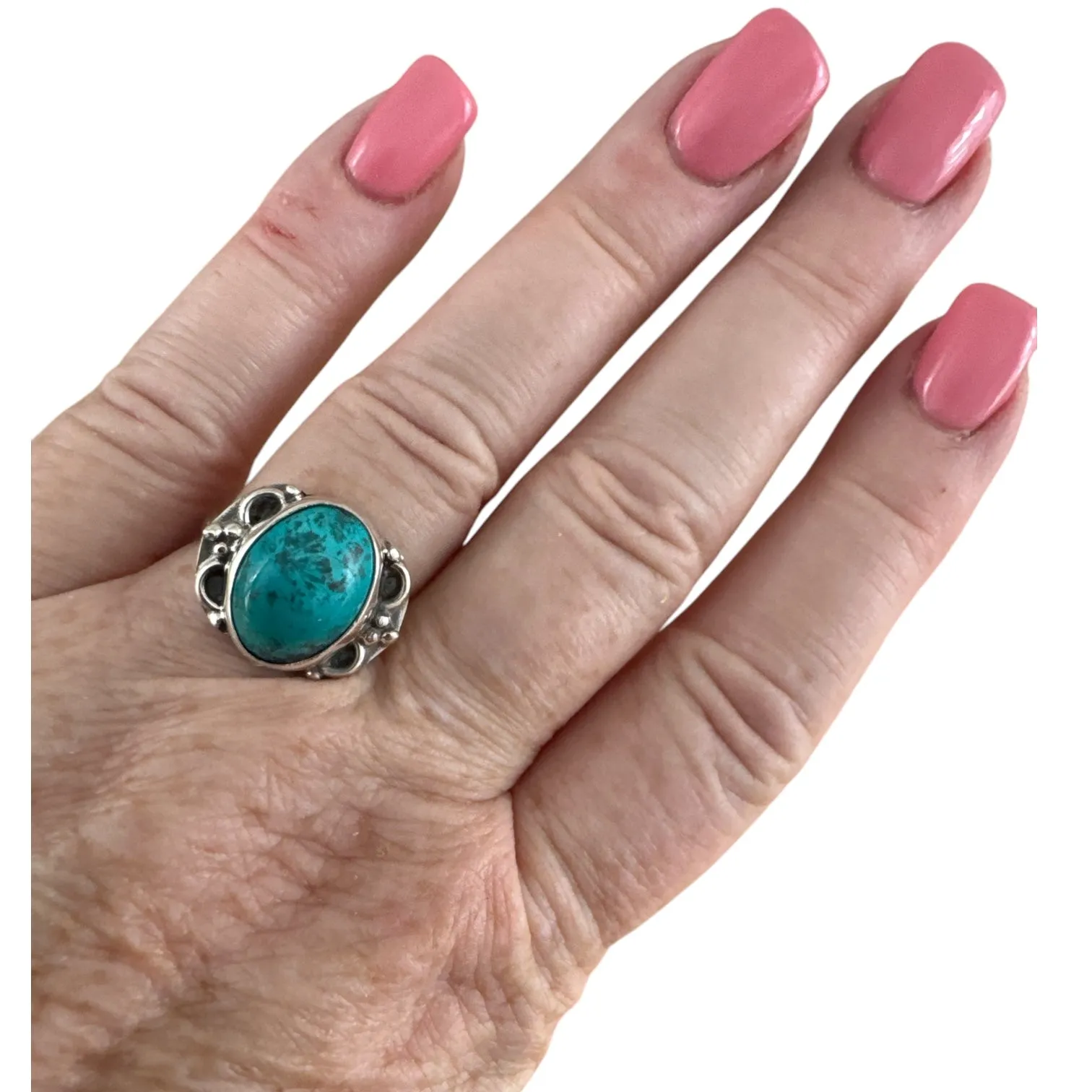 Shattuckite Solid 925 Sterling Silver Ring 8