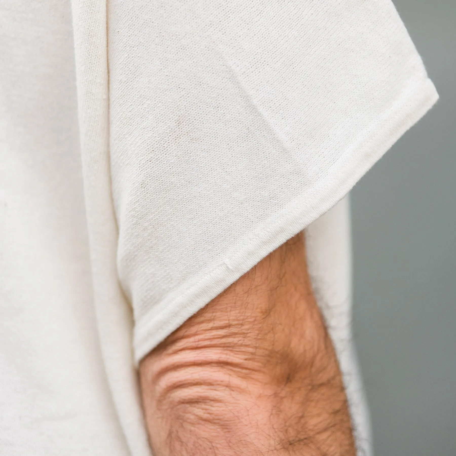 Short Sleeve Knit Big Tee in Ecru