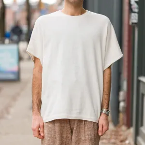 Short Sleeve Knit Big Tee in Ecru