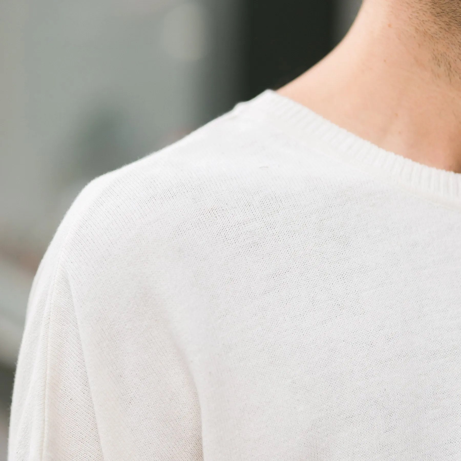 Short Sleeve Knit Big Tee in Ecru