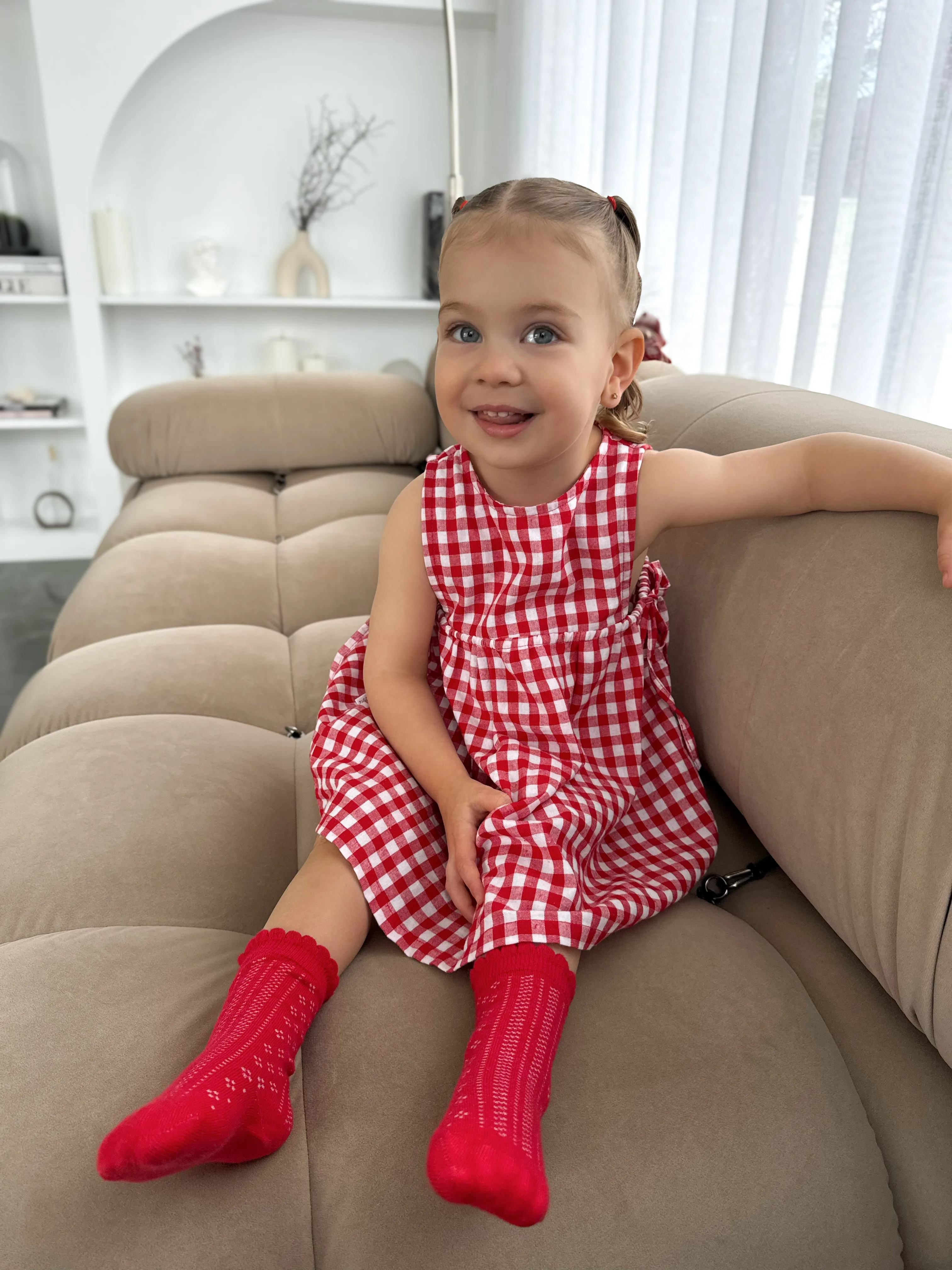 SOFIA DRESS | RED GINGHAM