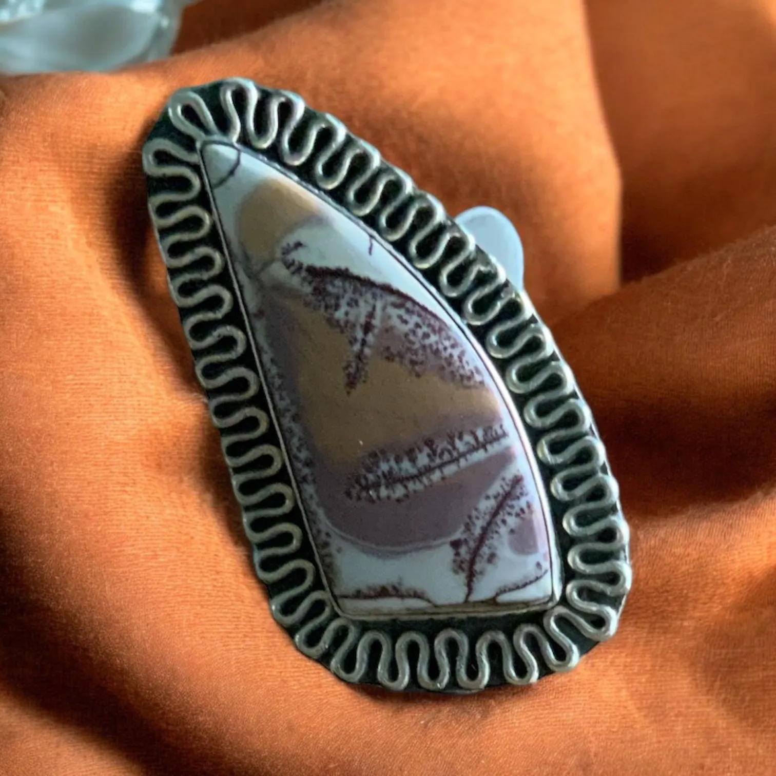 Sonora Dendritic Jasper Solid 925 Sterling Silver Ring 7