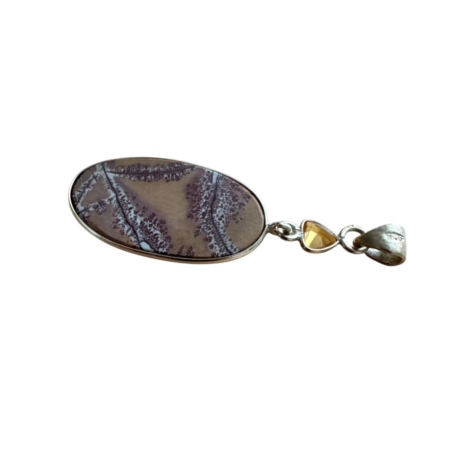 Sonora Jasper & Citrine Solid 925 Sterling Silver Pendant