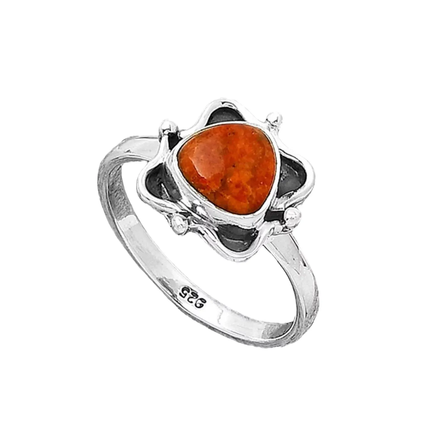 Sponge Coral Solid 925 Sterling Silver Ring 8