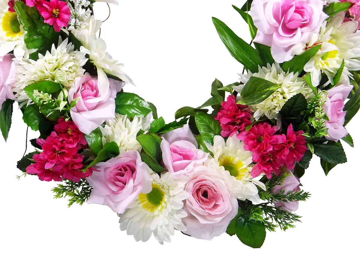 Spring Rose Grapevine Wreath
