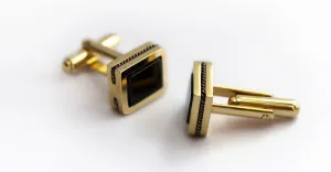 Square twins - Onyx unique cufflinks