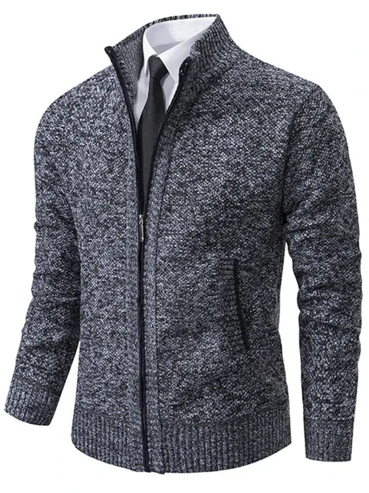 Stand Collar Zipper Knitted Sweaters for Men