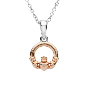 Sterling Silver Rose Gold Plated Claddagh SP2258