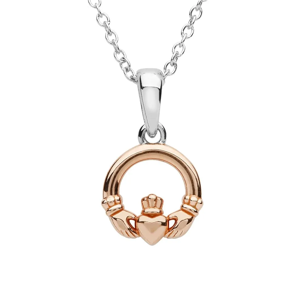 Sterling Silver Rose Gold Plated Claddagh SP2258