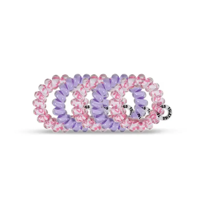 Teleties Leopard Love Tiny Hair Ties Pink/Purple