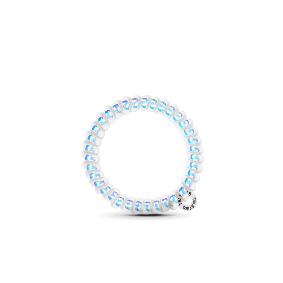 Teleties Peppermint Small Hair Ties Iridescent White