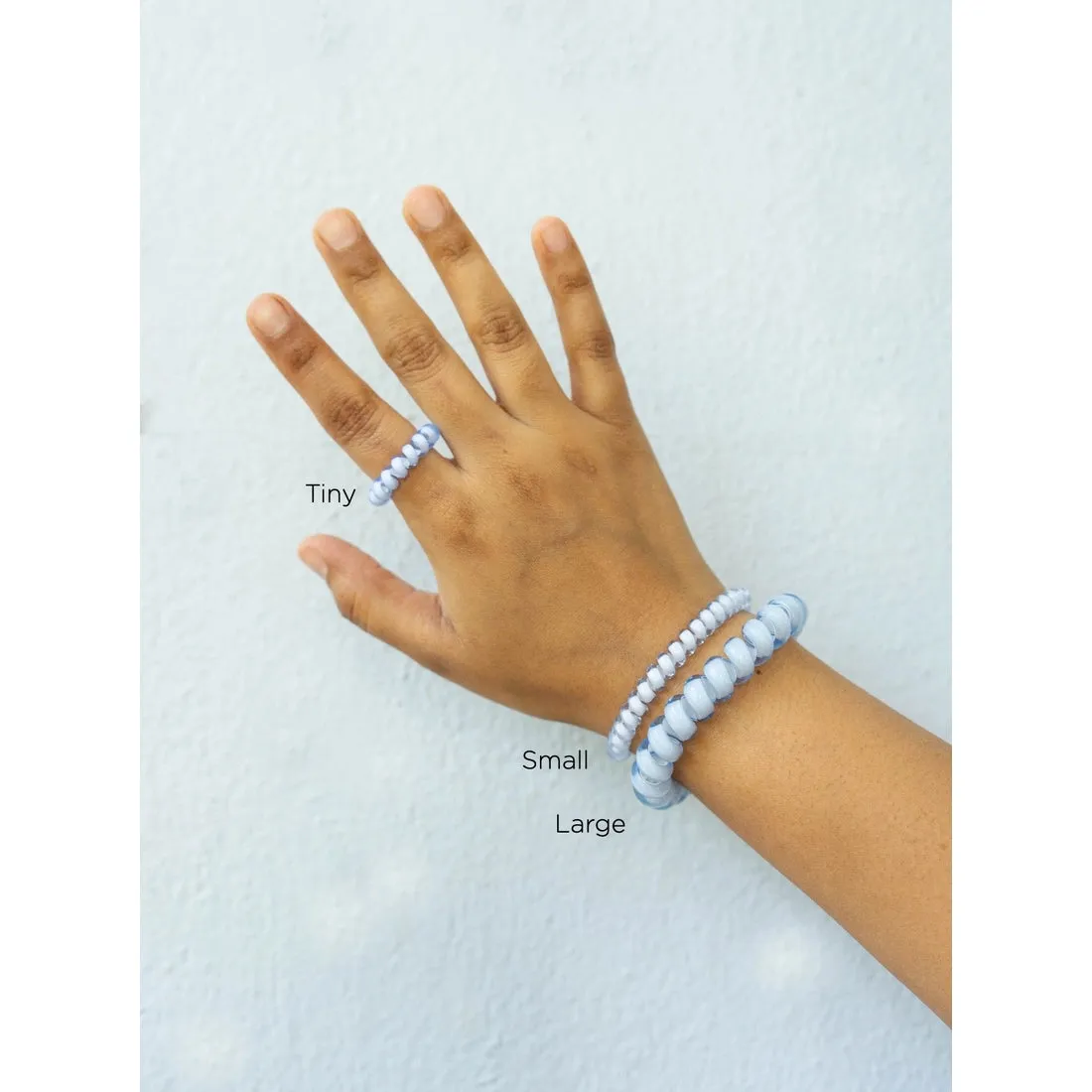 Teleties Peppermint Small Hair Ties Iridescent White